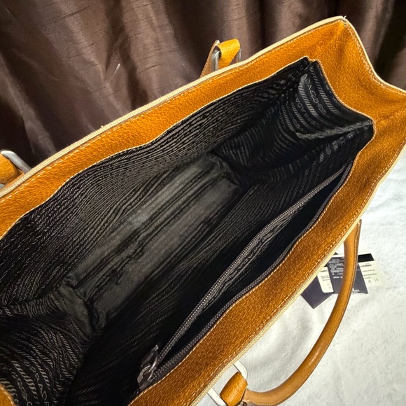 Authentic pre loved Prada Beige and Orange Canvas Tote - Picture 3 of 14
